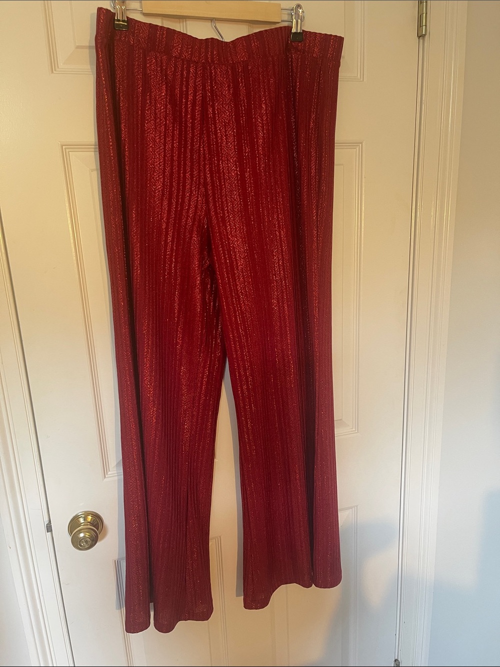 Johnny Was Jenna Metallic easy pants in Saavy red